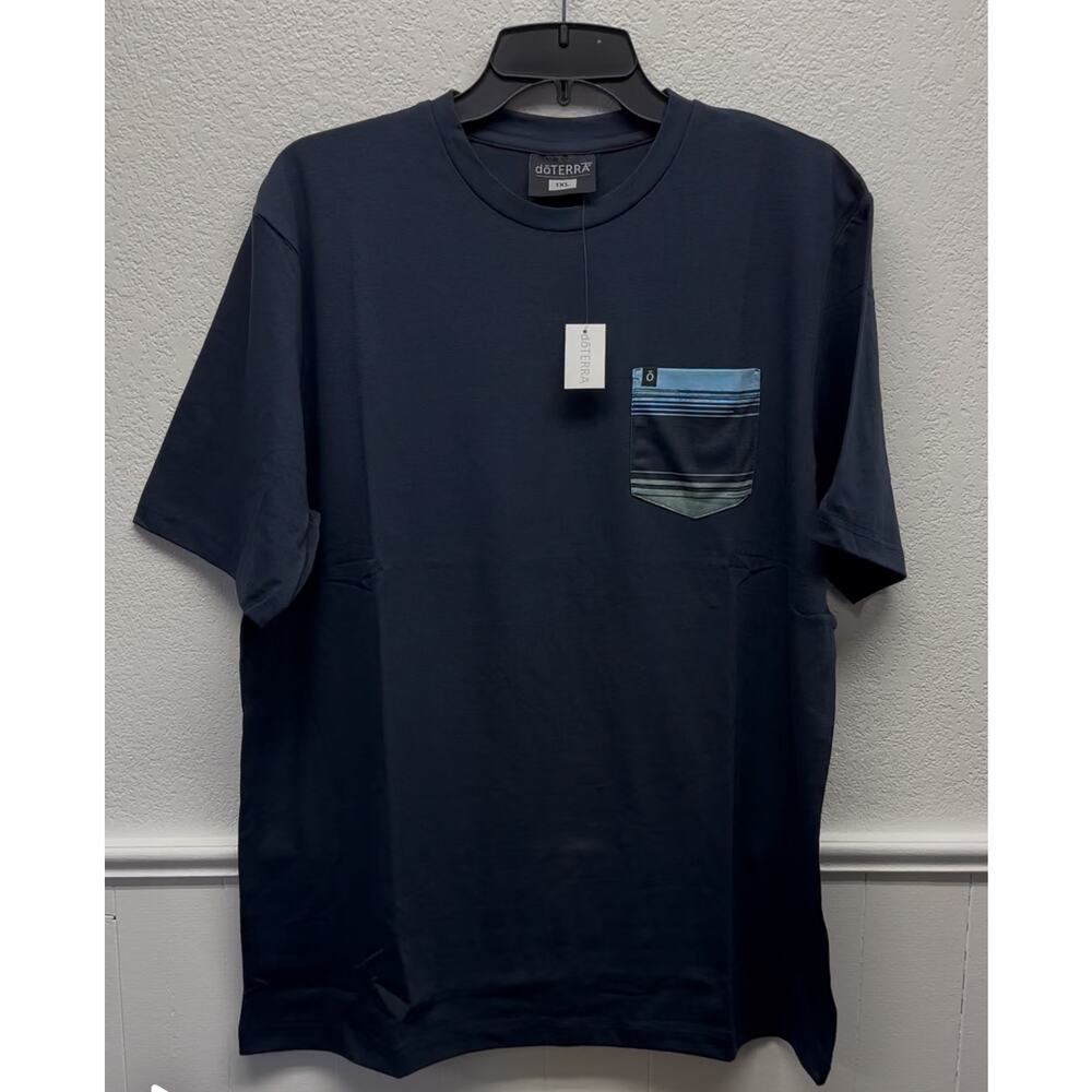 NWT! DoTerra Men’s Sz XL Short Sleeve Navy T-Shirt Breast Pocket, K646
